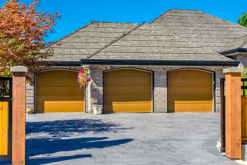 Suburban Three-Car Garage